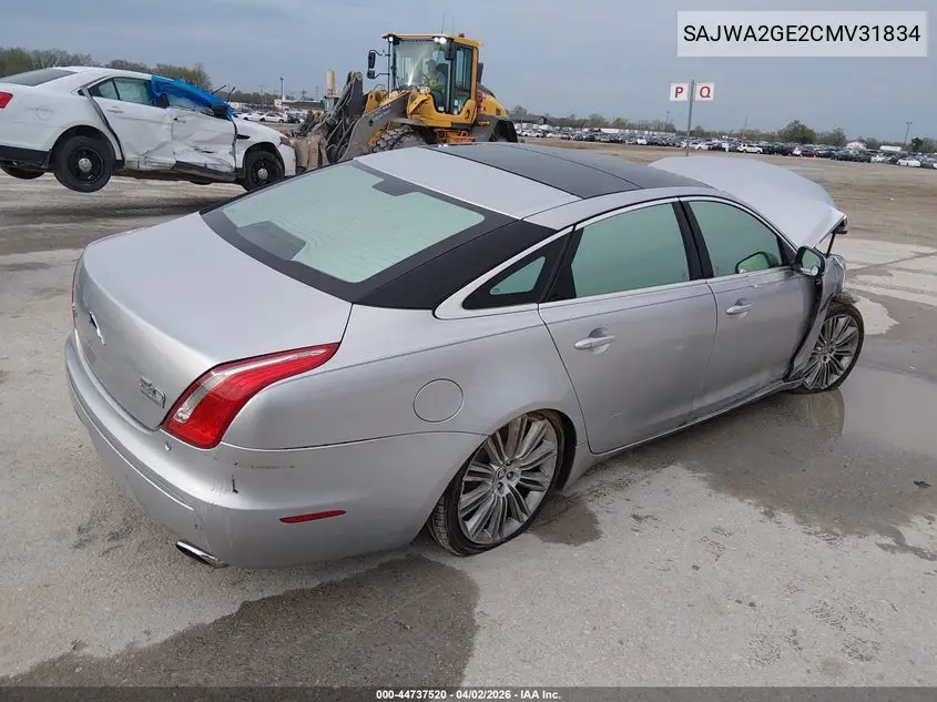 2012 Jaguar Xj Xjl Supercharged VIN: SAJWA2GE2CMV31834 Lot: 44737520
