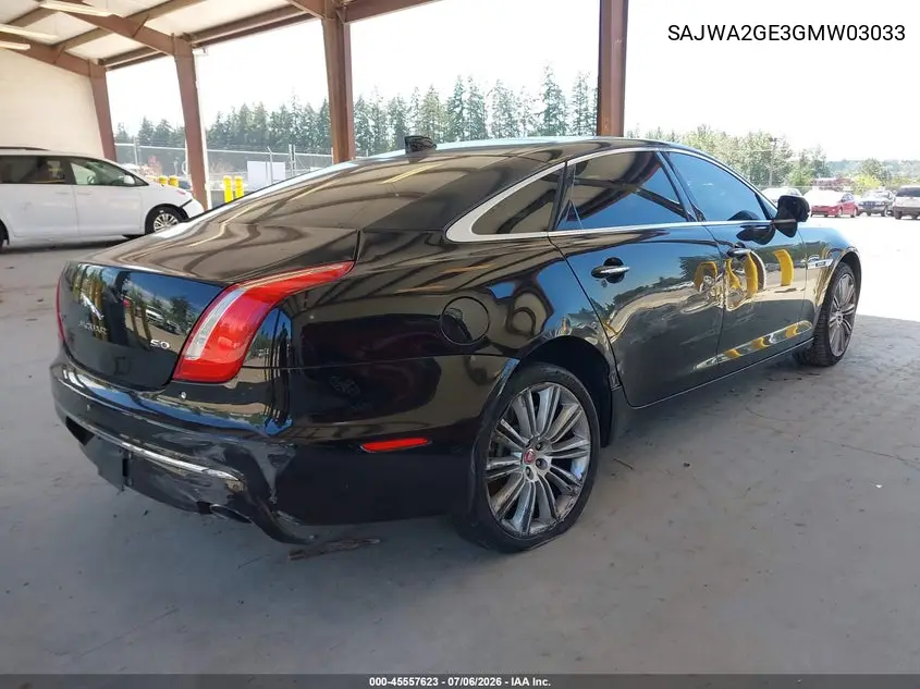 2016 Jaguar Xj Xjl Supercharged VIN: SAJWA2GE3GMW03033 Lot: 45557623