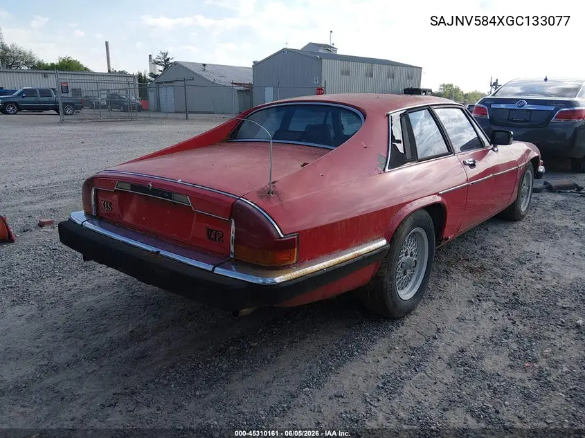 1986 Jaguar Xjs VIN: SAJNV584XGC133077 Lot: 45310161