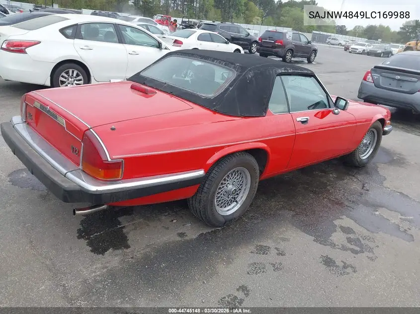 1990 Jaguar Xjs VIN: SAJNW4849LC169988 Lot: 44745148