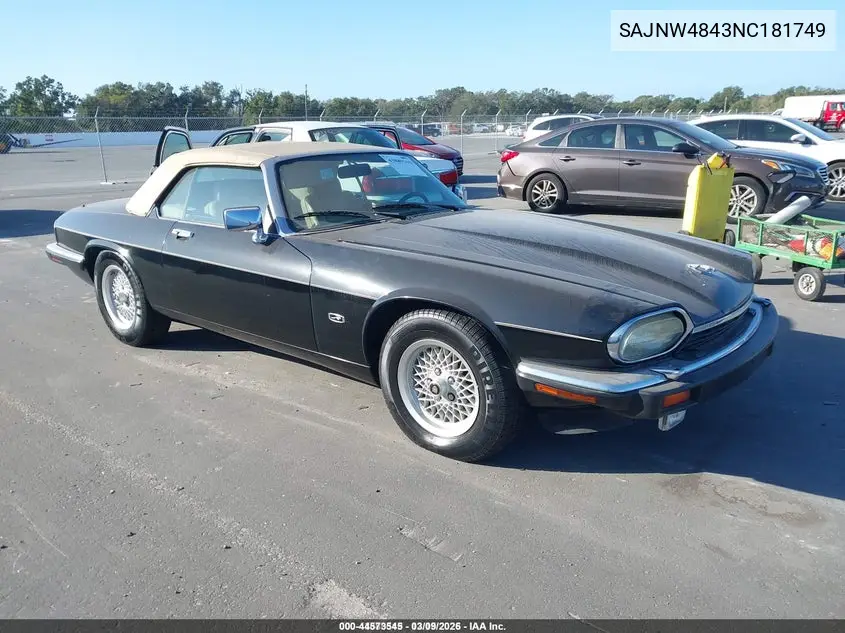1992 Jaguar Xjs VIN: SAJNW4843NC181749 Lot: 44573545