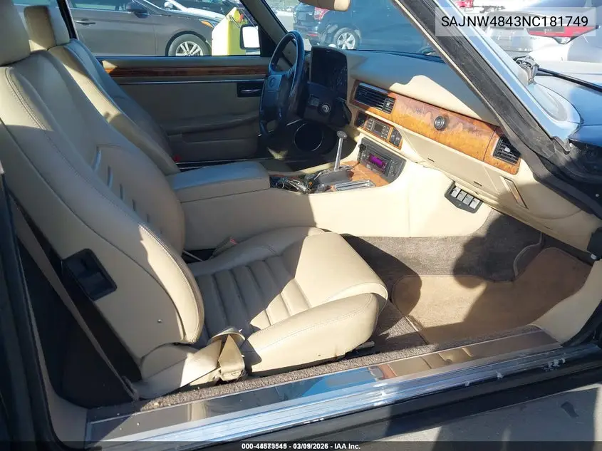 1992 Jaguar Xjs VIN: SAJNW4843NC181749 Lot: 44573545