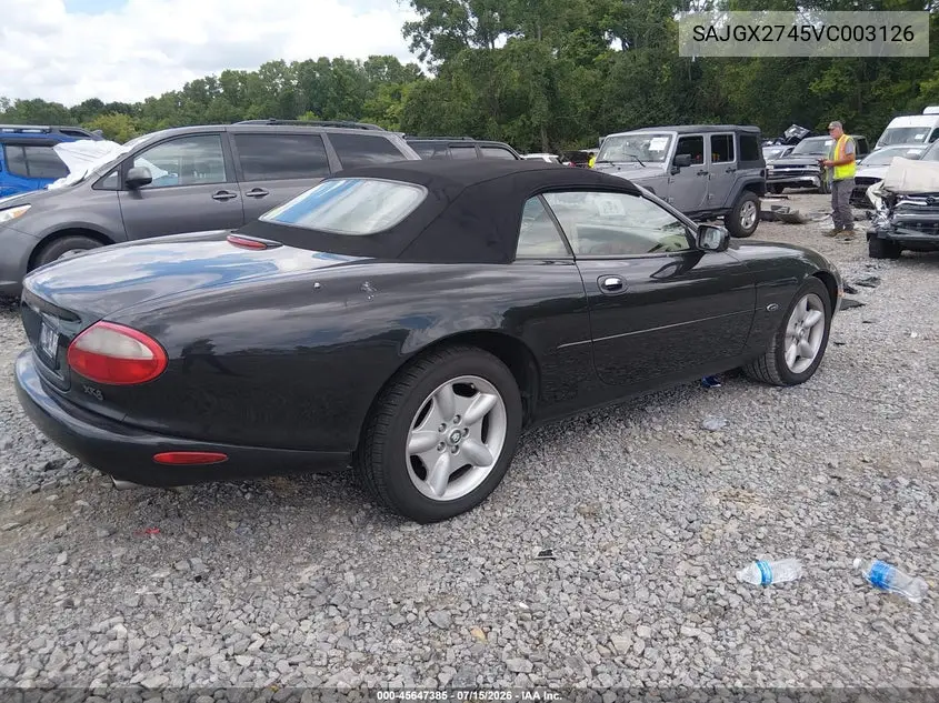 1997 Jaguar Xk8 VIN: SAJGX2745VC003126 Lot: 45647385