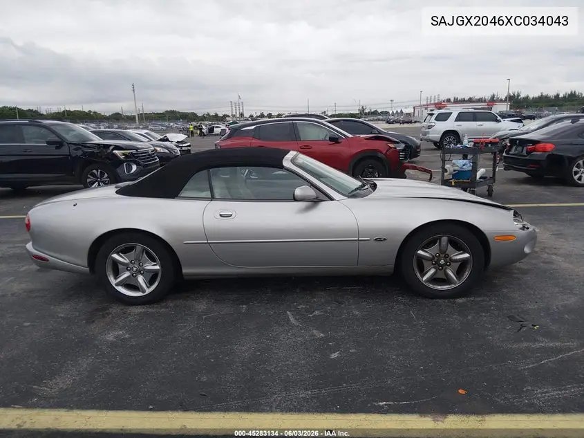 1999 Jaguar Xk8 VIN: SAJGX2046XC034043 Lot: 45283134