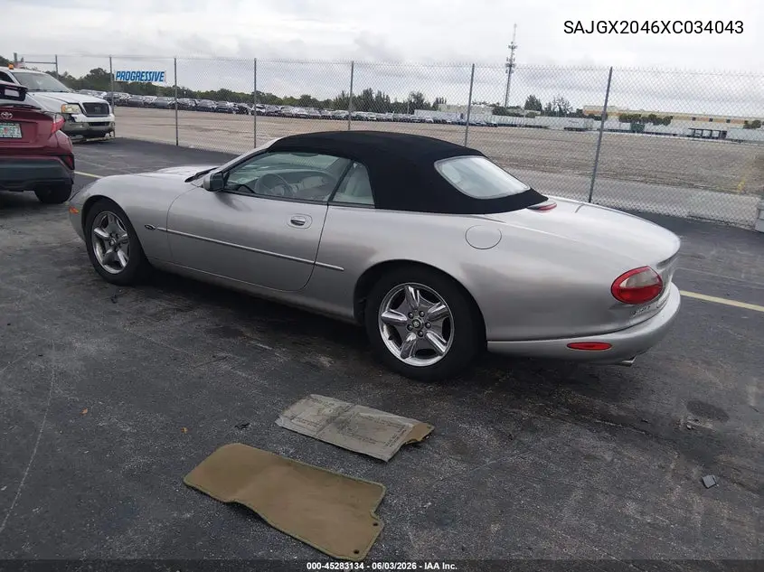 1999 Jaguar Xk8 VIN: SAJGX2046XC034043 Lot: 45283134