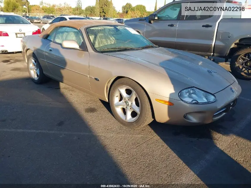 2000 Jaguar Xk8 VIN: SAJJA42C0YNA02298 Lot: 43562433