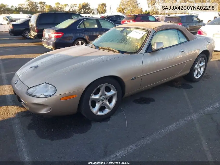 2000 Jaguar Xk8 VIN: SAJJA42C0YNA02298 Lot: 43562433