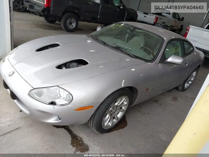 2000 Jaguar Xk8 VIN: SAJJA41B5YPA04643 Lot: 45132318