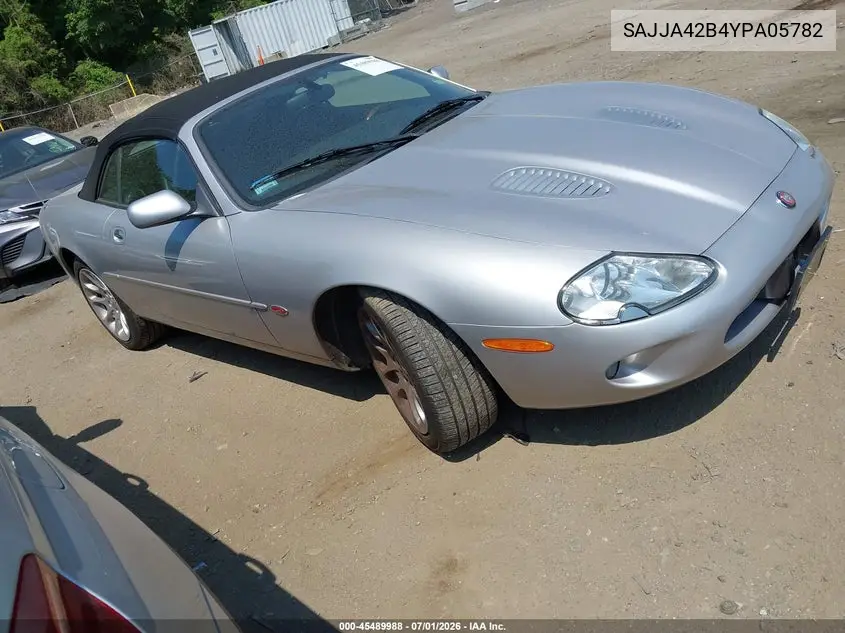 2000 Jaguar Xk8 Supercharged VIN: SAJJA42B4YPA05782 Lot: 45489988