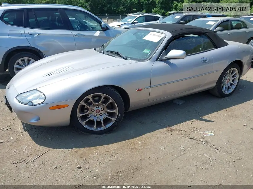 2000 Jaguar Xk8 Supercharged VIN: SAJJA42B4YPA05782 Lot: 45489988