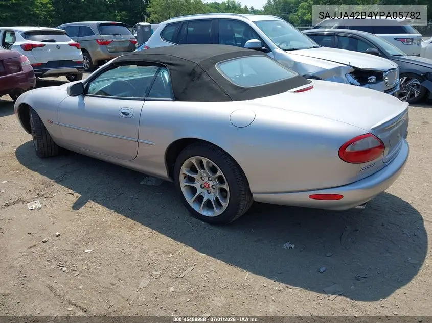 2000 Jaguar Xk8 Supercharged VIN: SAJJA42B4YPA05782 Lot: 45489988