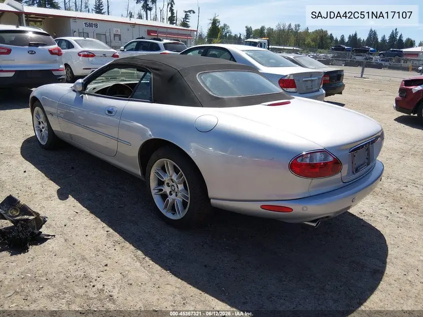 2001 Jaguar Xk8 VIN: SAJDA42C51NA17107 Lot: 45367321