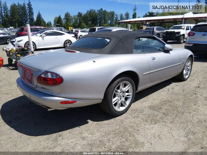 2001 Jaguar Xk8 VIN: SAJDA42C51NA17107 Lot: 45367321