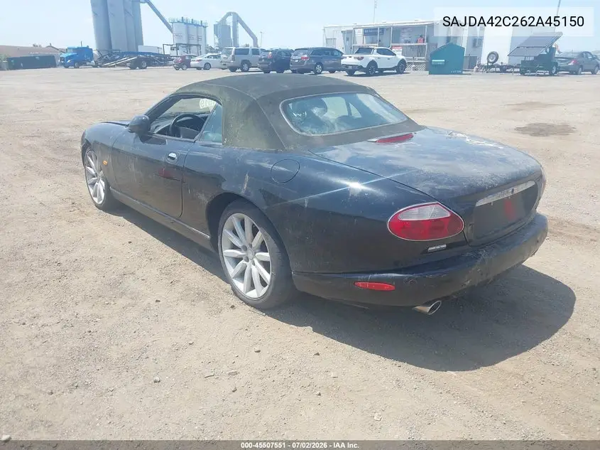 2006 Jaguar Xk8 VIN: SAJDA42C262A45150 Lot: 45507551