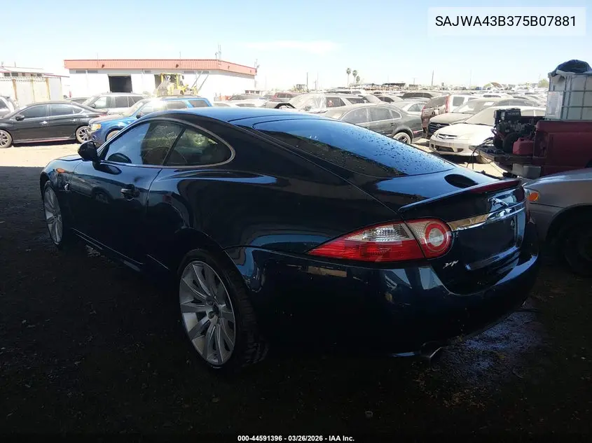 2007 Jaguar Xk VIN: SAJWA43B375B07881 Lot: 44591396