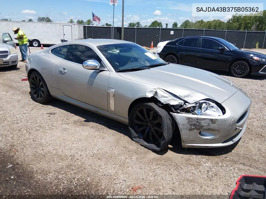 2007 Jaguar Xk VIN: SAJDA43B375B05362 Lot: 45459850