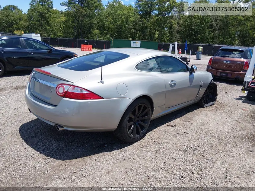 2007 Jaguar Xk VIN: SAJDA43B375B05362 Lot: 45459850