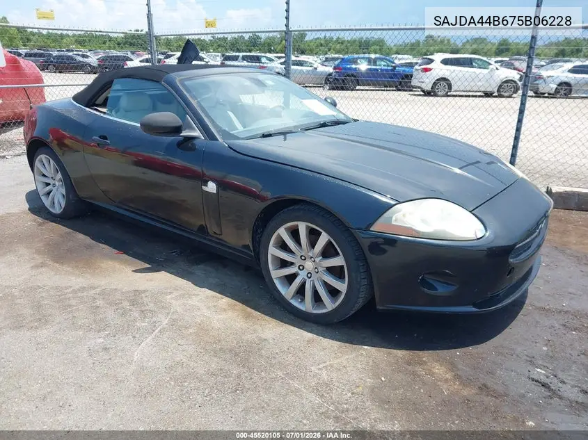 2007 Jaguar Xk VIN: SAJDA44B675B06228 Lot: 45520105
