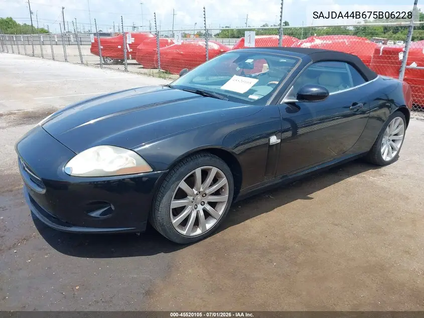 2007 Jaguar Xk VIN: SAJDA44B675B06228 Lot: 45520105