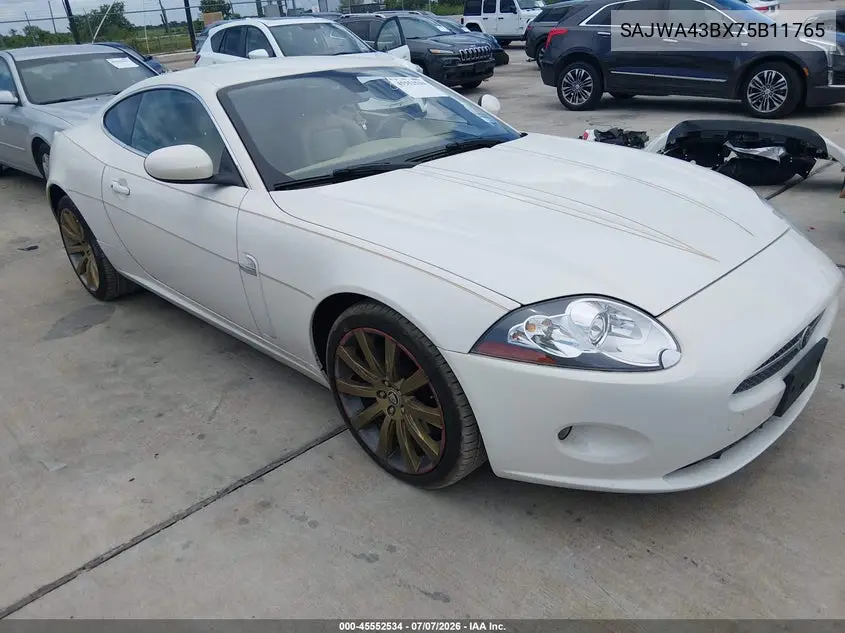2007 Jaguar Xk VIN: SAJWA43BX75B11765 Lot: 45552534