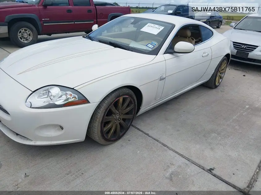 2007 Jaguar Xk VIN: SAJWA43BX75B11765 Lot: 45552534