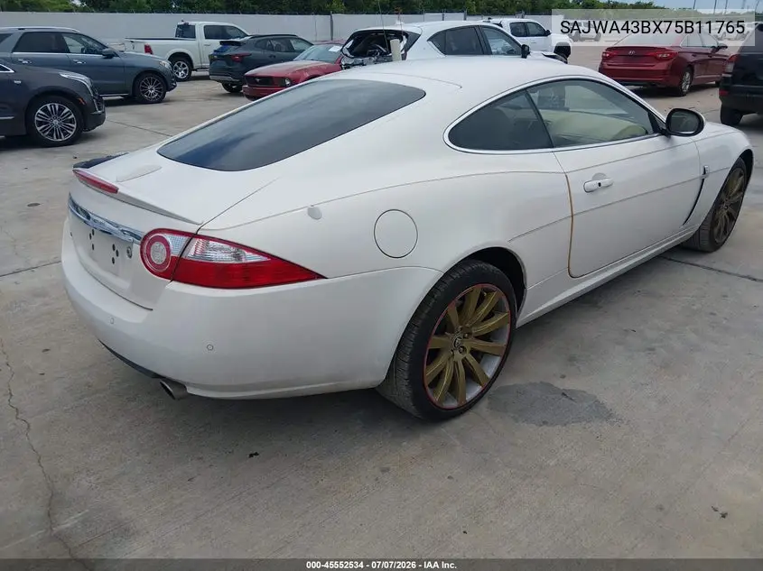 2007 Jaguar Xk VIN: SAJWA43BX75B11765 Lot: 45552534