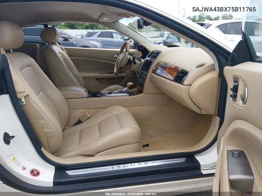 2007 Jaguar Xk VIN: SAJWA43BX75B11765 Lot: 45552534