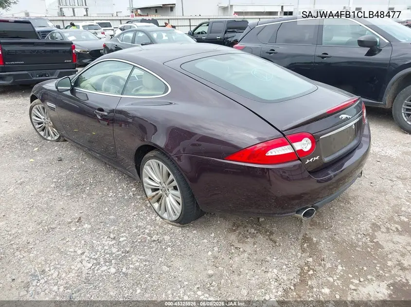 2012 Jaguar Xk VIN: SAJWA4FB1CLB48477 Lot: 45325526