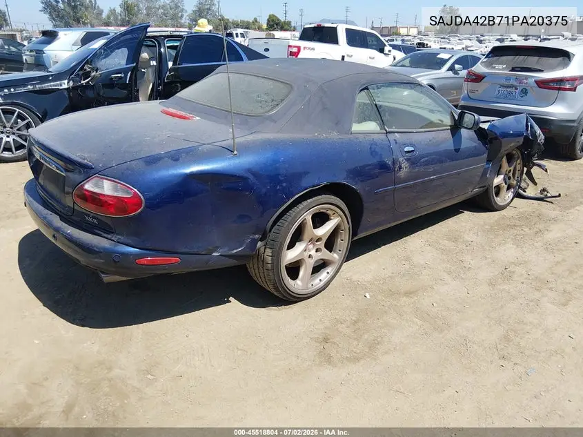 2001 Jaguar Xkr VIN: SAJDA42B71PA20375 Lot: 45518804