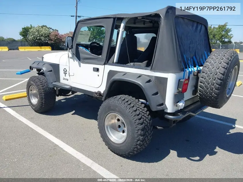 1993 Jeep Wrangler / Yj S VIN: 1J4FY19P7PP261792 Lot: 45316406