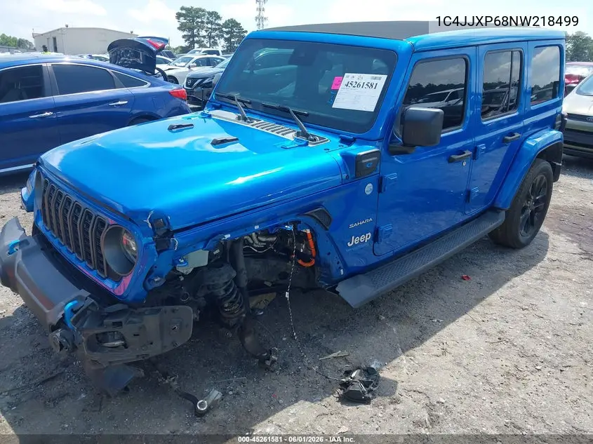 2022 Jeep Wrangler 4Xe Unlimited Sahara 4X4 VIN: 1C4JJXP68NW218499 Lot: 45261581