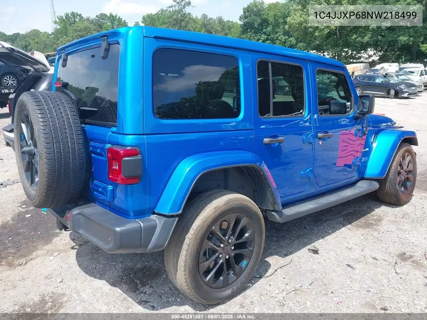 2022 Jeep Wrangler 4Xe Unlimited Sahara 4X4 VIN: 1C4JJXP68NW218499 Lot: 45261581