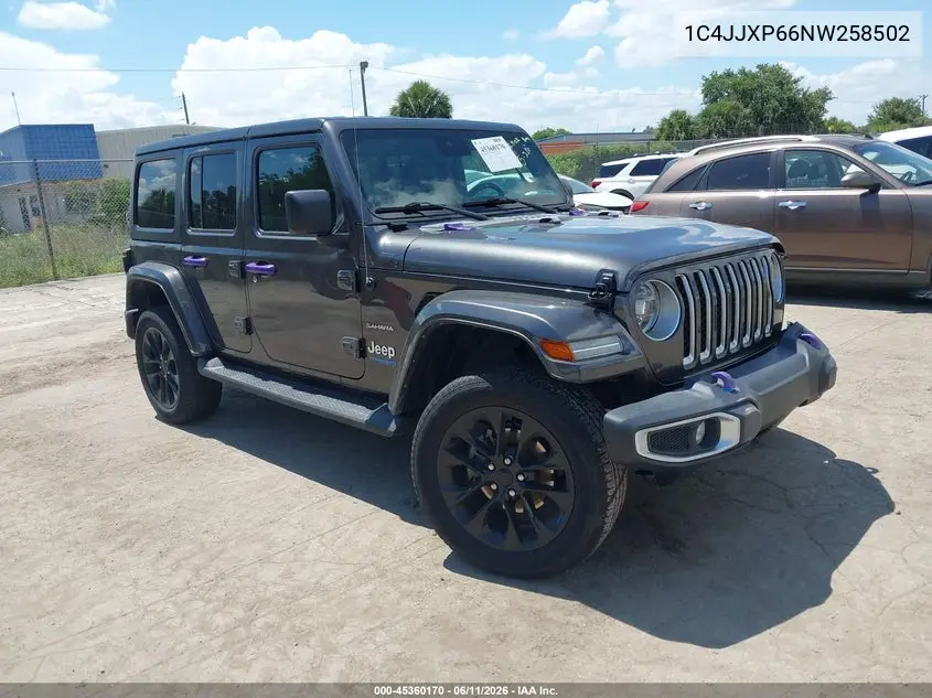 2022 Jeep Wrangler 4Xe Unlimited Sahara 4X4 VIN: 1C4JJXP66NW258502 Lot: 45360170