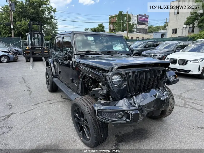 2022 Jeep Wrangler Unlimited High Altitude 4X4 VIN: 1C4HJXEG3NW252067 Lot: 45600840