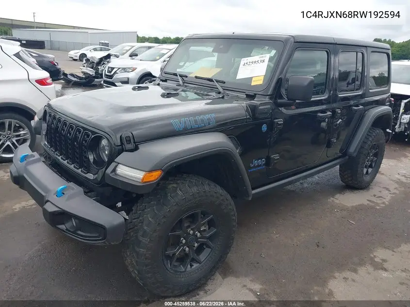 2024 Jeep Wrangler 4Xe Willys 4Xe VIN: 1C4RJXN68RW192594 Lot: 45259538