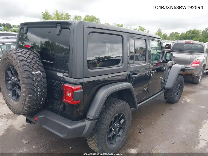 2024 Jeep Wrangler 4Xe Willys 4Xe VIN: 1C4RJXN68RW192594 Lot: 45259538