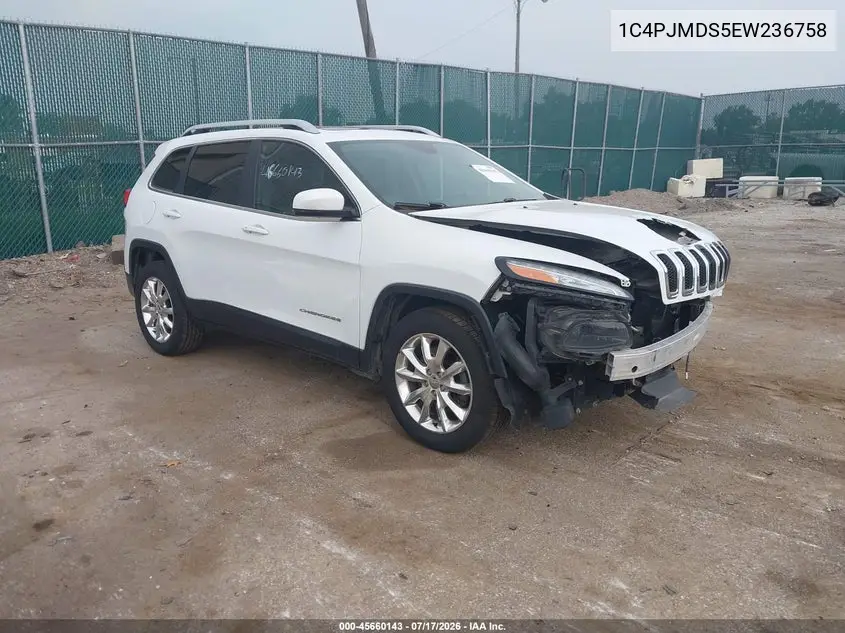 2014 Jeep Cherokee Limited VIN: 1C4PJMDS5EW236758 Lot: 45660143