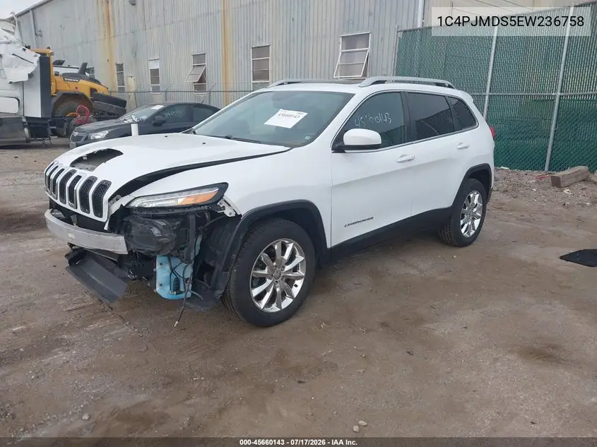 2014 Jeep Cherokee Limited VIN: 1C4PJMDS5EW236758 Lot: 45660143