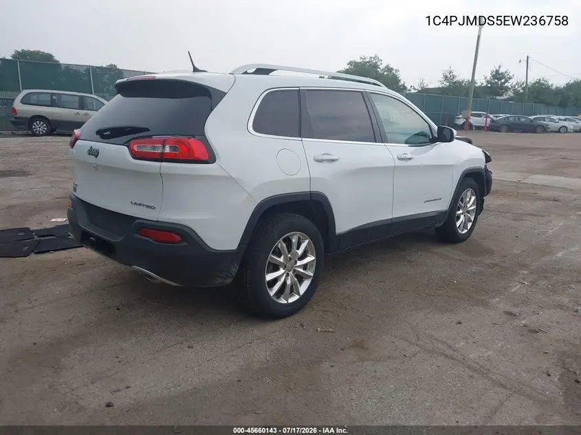 2014 Jeep Cherokee Limited VIN: 1C4PJMDS5EW236758 Lot: 45660143
