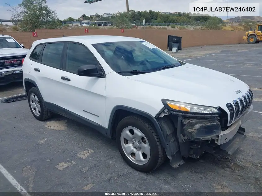 2014 Jeep Cherokee Sport VIN: 1C4PJLAB7EW246402 Lot: 45674089