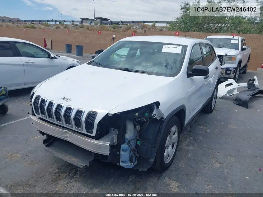 2014 Jeep Cherokee Sport VIN: 1C4PJLAB7EW246402 Lot: 45674089