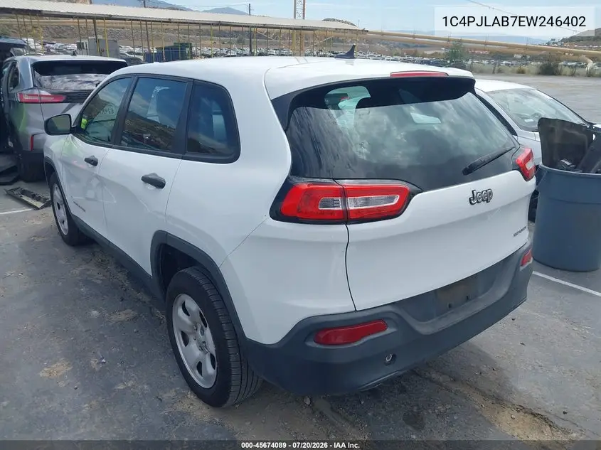 2014 Jeep Cherokee Sport VIN: 1C4PJLAB7EW246402 Lot: 45674089