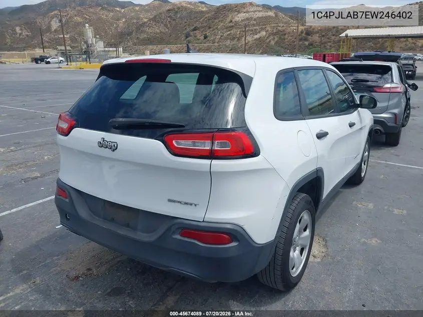 2014 Jeep Cherokee Sport VIN: 1C4PJLAB7EW246402 Lot: 45674089