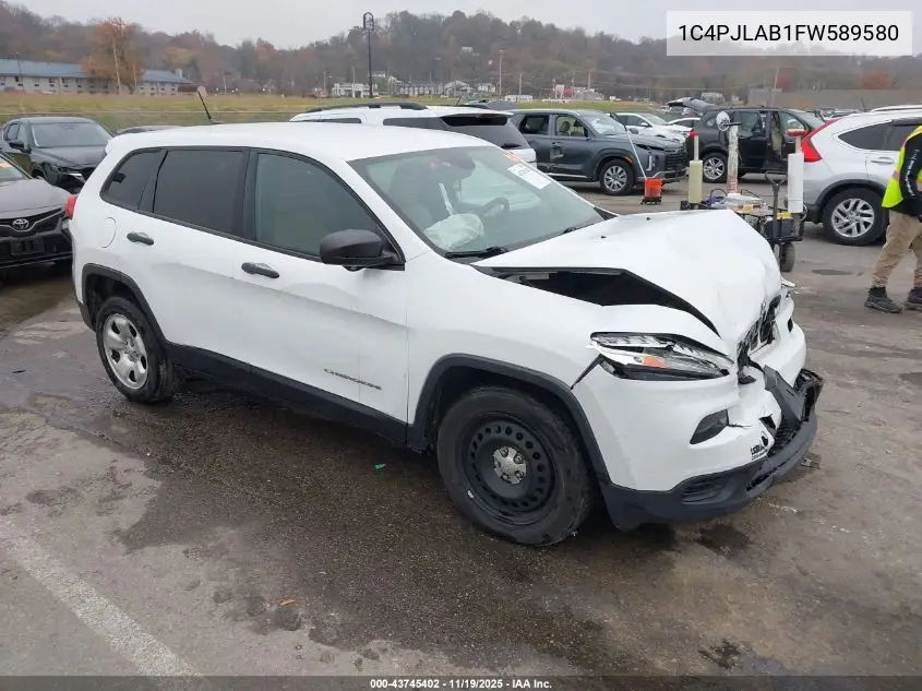 1C4PJLAB1FW589580 2015 Jeep Cherokee Sport