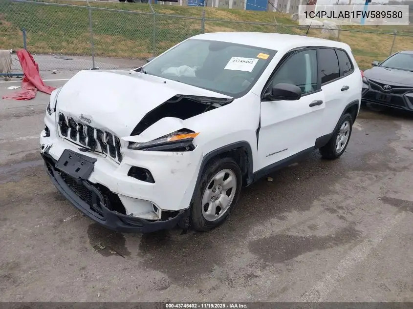 1C4PJLAB1FW589580 2015 Jeep Cherokee Sport