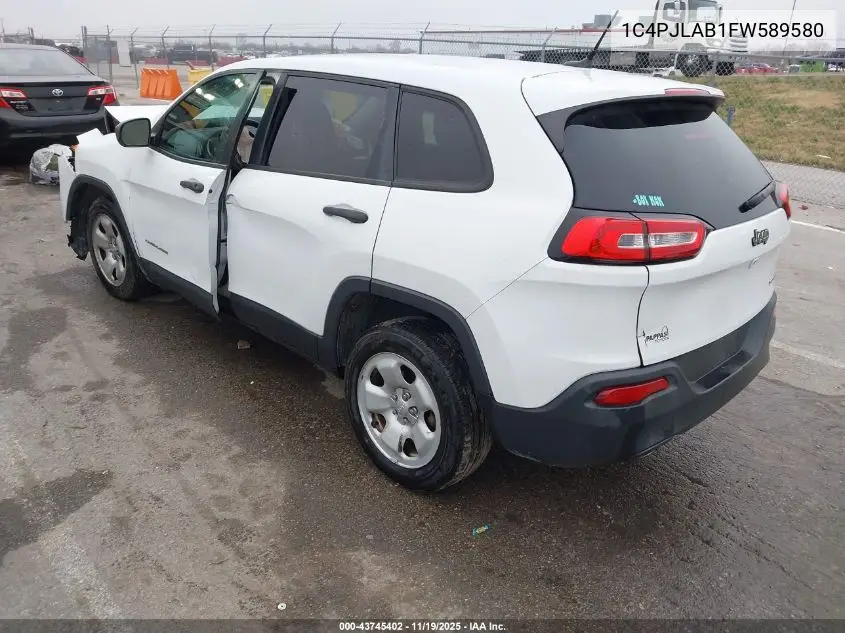 1C4PJLAB1FW589580 2015 Jeep Cherokee Sport