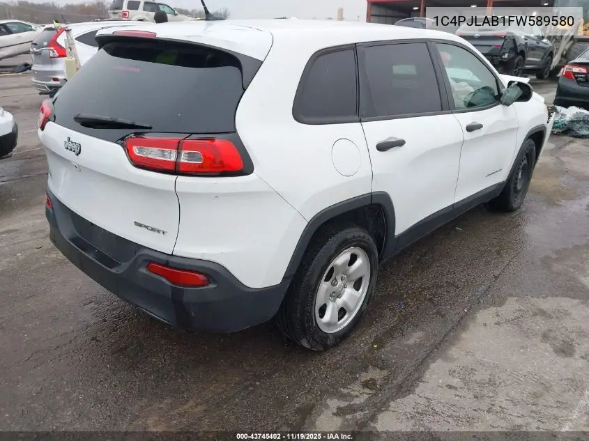 1C4PJLAB1FW589580 2015 Jeep Cherokee Sport