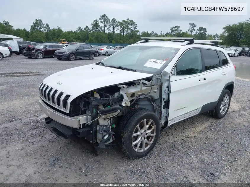 2015 Jeep Cherokee Latitude VIN: 1C4PJLCB4FW578697 Lot: 45386430