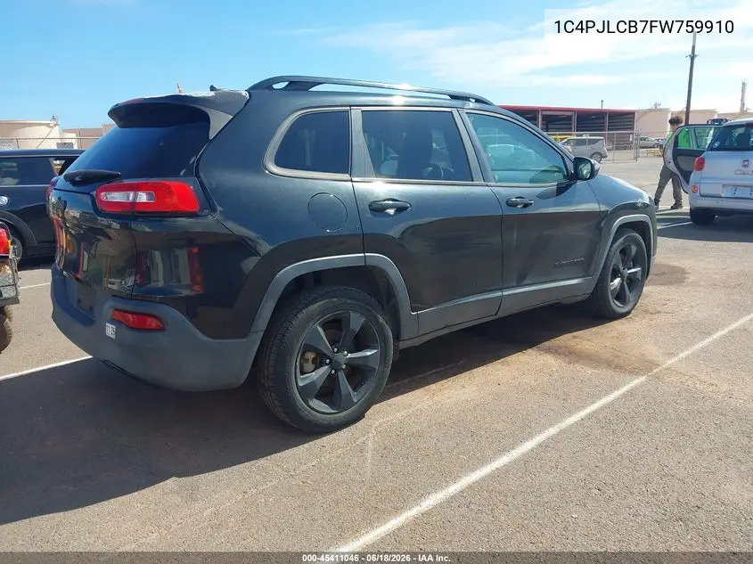 2015 Jeep Cherokee Latitude Altitude VIN: 1C4PJLCB7FW759910 Lot: 45411046