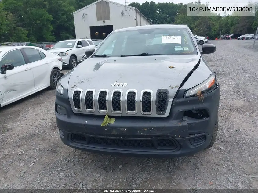 2015 Jeep Cherokee Sport VIN: 1C4PJMAB3FW513008 Lot: 45558277